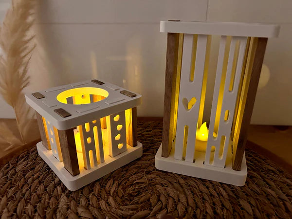Silikon Gießform Für Windlicht Gießen - Quadratisch - Hochwertiges Silikon mit Klötzchen Easy-Sticks Hölzern Hölzchen