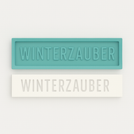 Silikonform von Easy-Sticks mit dem Schriftzug WINTERZAUBER in türkis und weiß, ideal für kreative Deko und persönliche Geschenke.