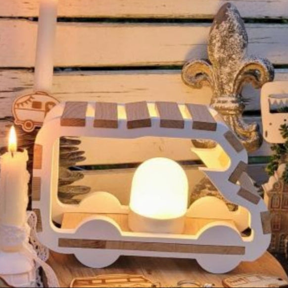 wohnwagen Silikongießform gegossen und gebastelt mit Easy-sticks