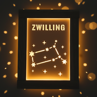 Zwilling Schablone magisch beleuchtet