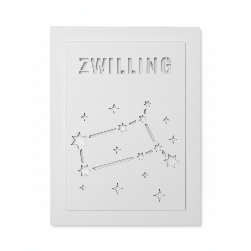 Zwilling Schablone weißer Hintergrund