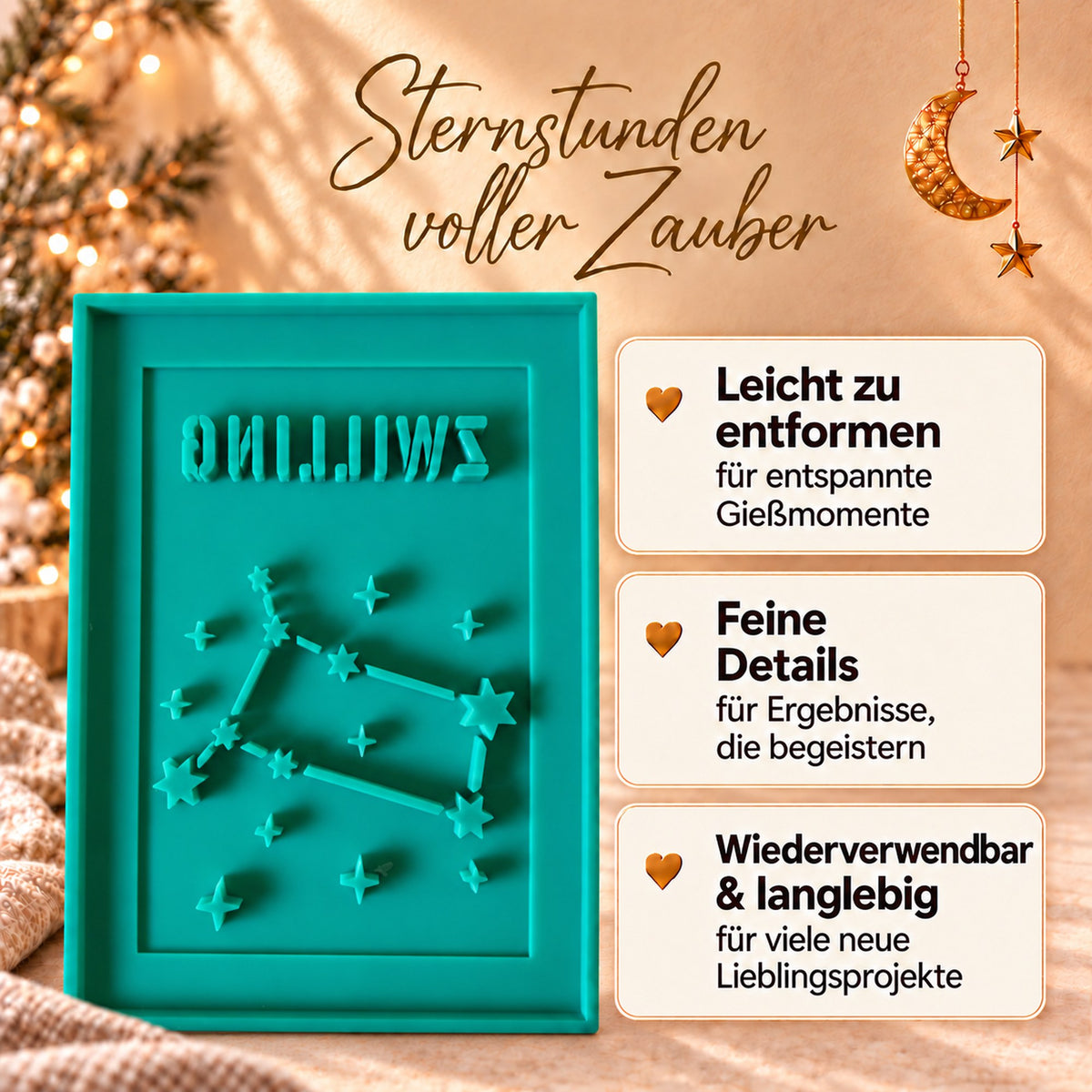 Silikonform - Zwillinge Laternen Seitenteil