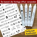 Individuelle Kerzenbeschriftungen von easy-sticks, nutze die Vorlage für deine unvergesslichen Anlässe bei Kerzen und Easy-Sticks.