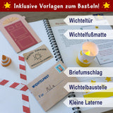 Kreative Bastelvorlagen aus dem Easy-Sticks Wichtelset, einschließlich Wichteltür und Briefe für ein magisches Weihnachtserlebnis von easy-sticks.