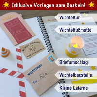 Kreative Bastelvorlagen aus dem Easy-Sticks Wichtelset, einschließlich Wichteltür und Briefe für ein magisches Weihnachtserlebnis von easy-sticks.