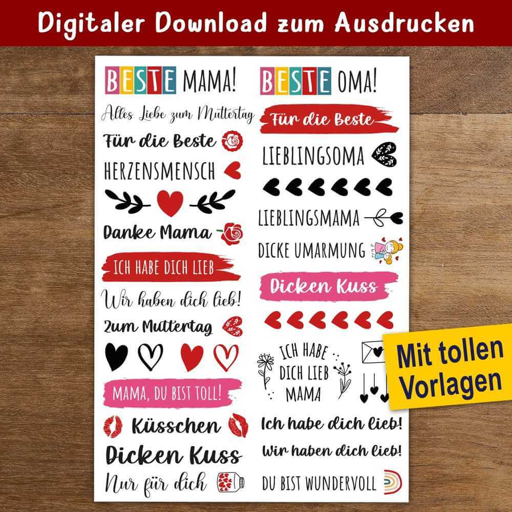 Digitale Download-Version der Kerzenstickervorlage für die beste Mama von easy-sticks, zeigt kreative Muttertagsmotive für liebevolle Geschenke.