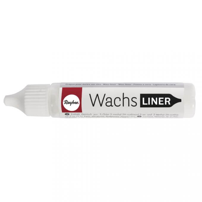 Weißer Wachs-Liner von Rayher, perfekter Wachsstift zur individuellen Gestaltung von Kerzen - 30ml von easy-sticks.