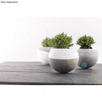 Kreativ-Beton von easy-sticks, stilvolle und moderne Blumentöpfe mit Pflanzen, aus Beton gefertigt.