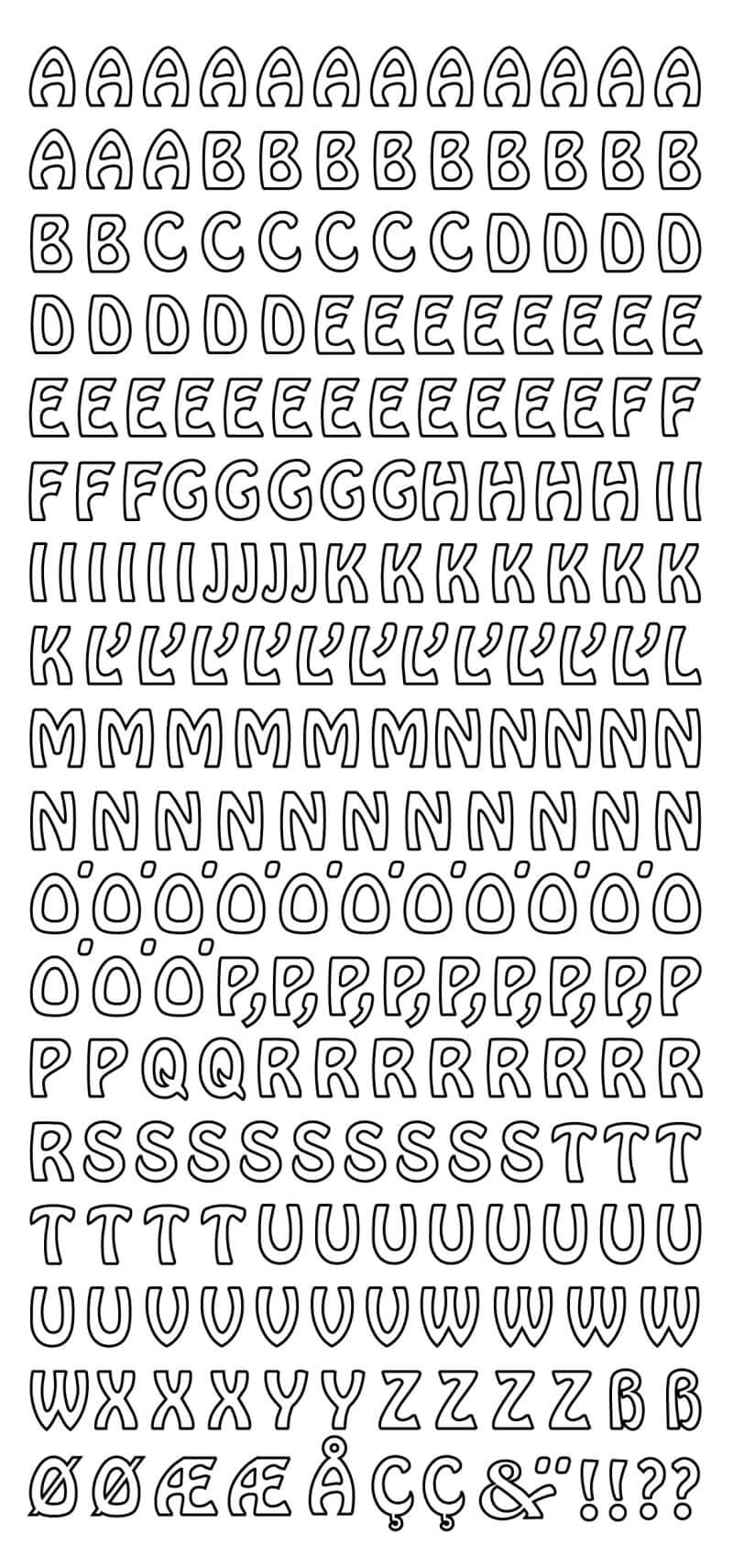 Sticker Buchstaben groß von easy-sticks in stilvollem Design, präsentiert in einer Vielzahl von Formen und Stilen, ideal für kreative Projekte und Personalisierungen.