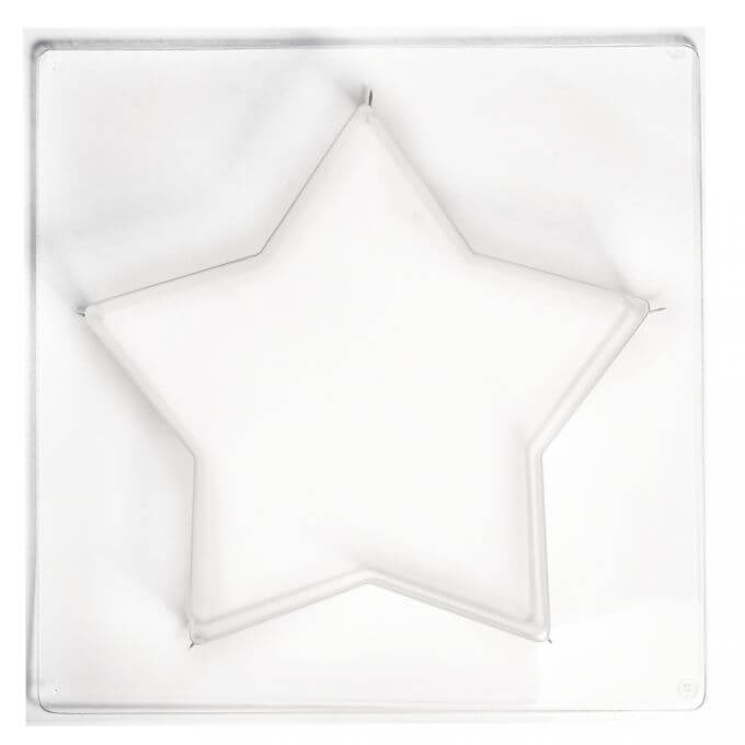 Gießform: Stern mittel von easy-sticks, transparente Form in Sternform mit einer Größe von 21,5x21,5 cm und einer Tiefe von 4 cm.