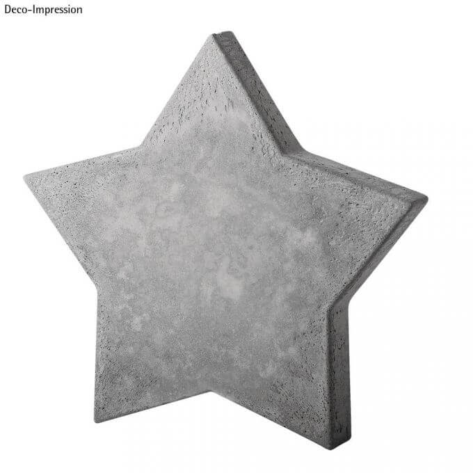 Betonstern von easy-sticks, kunstvoll gestalteter Stern mit einer rauen, grauen Oberfläche, ideal für Deko-Impressionen.