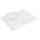 Transparente Gießform für vier Häuser von easy-sticks, ideal für kreative Bastelprojekte, Maße 5,5-10,5 cm, Tiefe 3 cm