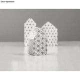 Stilvolle Betonhäuser mit geometrischem Muster von easy-sticks, die Ihrem Kunstwerk Ausdruck verleihen - Häuser Gießform - 4 Häuser.
