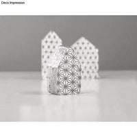Stilvolle Betonhäuser mit geometrischem Muster von easy-sticks, die Ihrem Kunstwerk Ausdruck verleihen - Häuser Gießform - 4 Häuser.