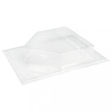 Transparente Gießform von easy-sticks, gestaltet wie ein Haus, perfekt für Bastelarbeiten mit der Rayher Gießform: Haus.