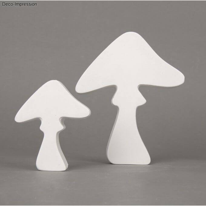 Hübsche Pilzfiguren aus der PET Gießform von easy-sticks, vielseitig einsetzbar für Bastelideen und Dekoration.