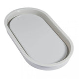 Elegante Silikon Gießform Untersetzer Oval von easy-sticks, ideal für kreative DIY-Projekte mit einer Größe von 17,8 cm x 9,5 cm.