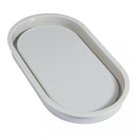 Elegante Silikon Gießform Untersetzer Oval von easy-sticks, ideal für kreative DIY-Projekte mit einer Größe von 17,8 cm x 9,5 cm.