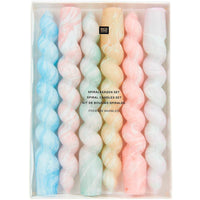 Spiralkerzen Set 6 Stk von easy-sticks, marmoriert mit wunderschönen Farben, 18,5 cm hoch und Ø 2,4 cm, stilvolle Deko für dein Zuhause.