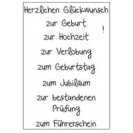 Herzlichen Glückwunsch Stempel Set, 9 Teilig, Transparent A7, 74 x 105mm für Kreative Bastelprojekte