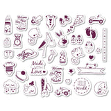 Vielfältige STAMPO Scrap Motive von easy-sticks, die Stempel, Babykleidung und niedliche Tiere zeigen, perfekt für kreative Bastelprojekte.