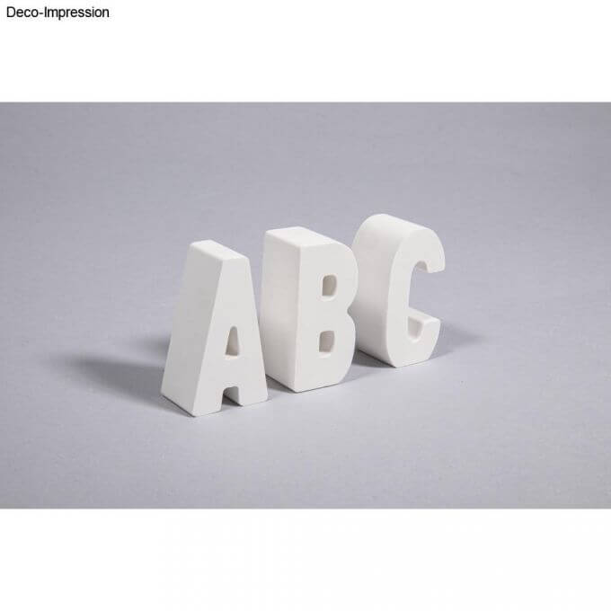 Buchstaben A, B und C aus Silikon in stilvollem Design, geeignet für dekorative Einsätze, von Easy-Sticks - Silikonform - Buchstaben.