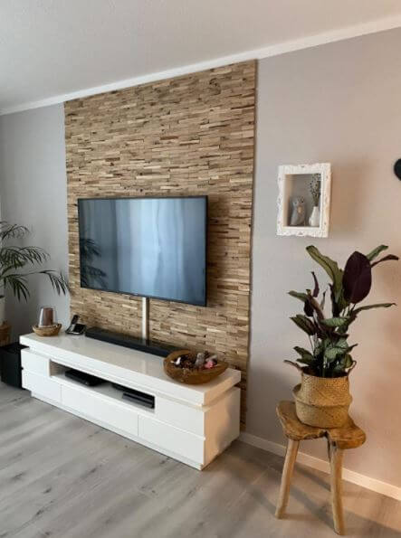 Holztisch aus Easy-Sticks 3.0 Kurz aus Eiche, kreative Einrichtungsidee für ein stilvolles und einzigartiges Zuhause.