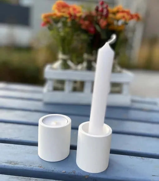 Stabkerze & Teelichthalter Doppelfunktion – Gießform aus Silikon - doppel Kerzenhalter