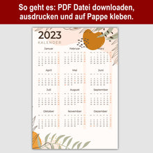 Lade das Bild in den Galerie-Viewer, Kalender 2023 als PDF zum Downloaden (Farbe: abstrakt, beige)

