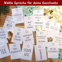 Wähle die besten Sprüche für deine Geschenke mit easy-sticks' einzigartigen 48 Adventskalender Sprüchen - Lachen und Freude garantiert!