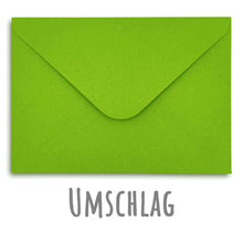 Lade das Bild in den Galerie-Viewer, 12 Dinosaurier Einladungskarten zum Kindergeburtstag inkl. grünen Briefumschlägen (grün)
