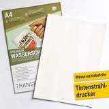Wasserschiebefolie Selbst Gestalten von easy-sticks, Darstellung der Folie in Verwendung mit kreativem Motiv, ideal für DIY-Projekte.