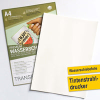 Wasserschiebefolie Selbst Gestalten von easy-sticks, Darstellung der Folie in Verwendung mit kreativem Motiv, ideal für DIY-Projekte.