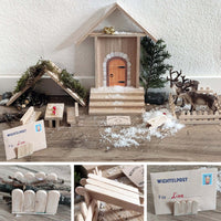Dekorativ gestaltete Wichtelwelt mit Bastelmaterialien aus dem Easy-Sticks DIY Wichtelset, um die Vorfreude auf Weihnachten zu erleben, angeboten von easy-sticks.